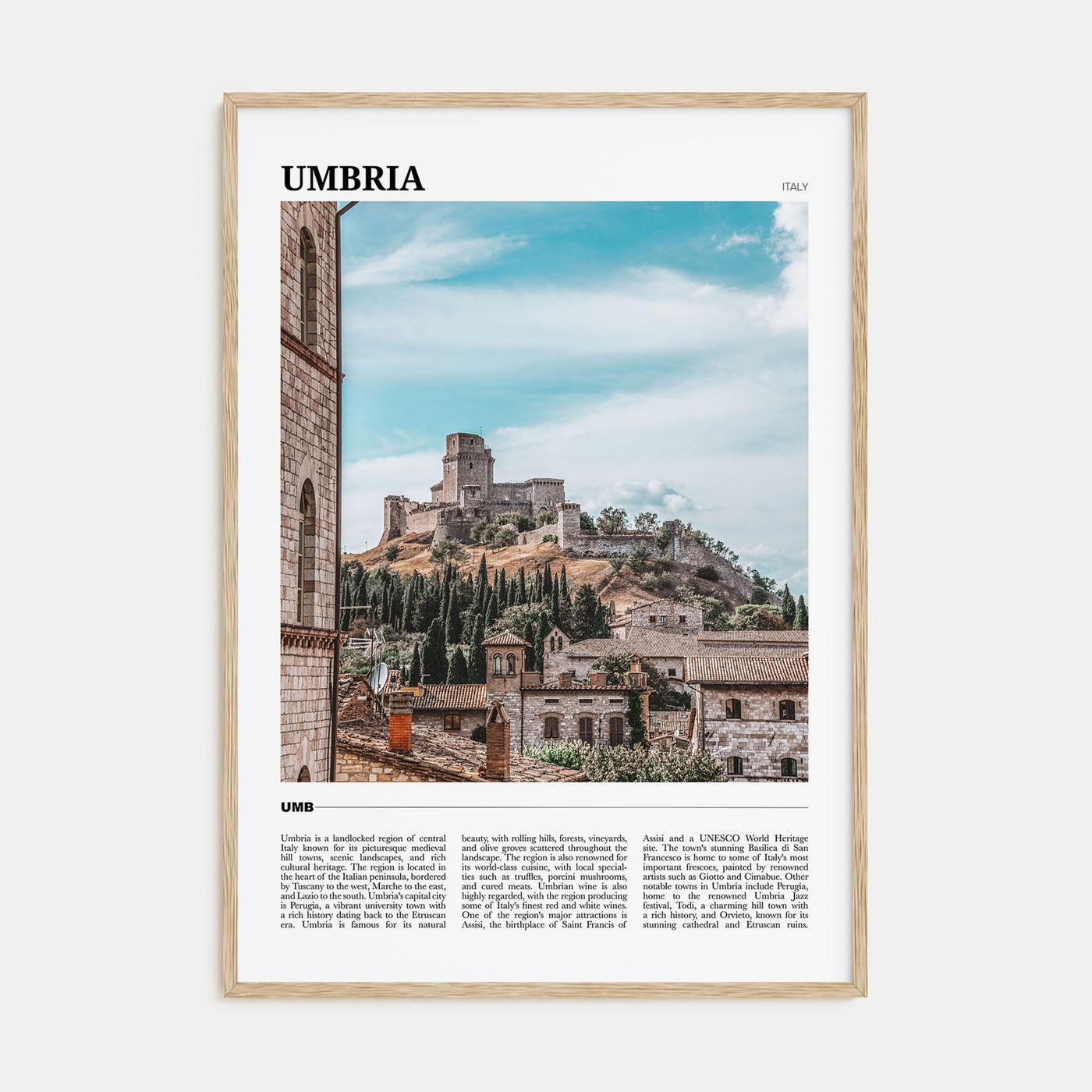 Umbria Travel Color Poster