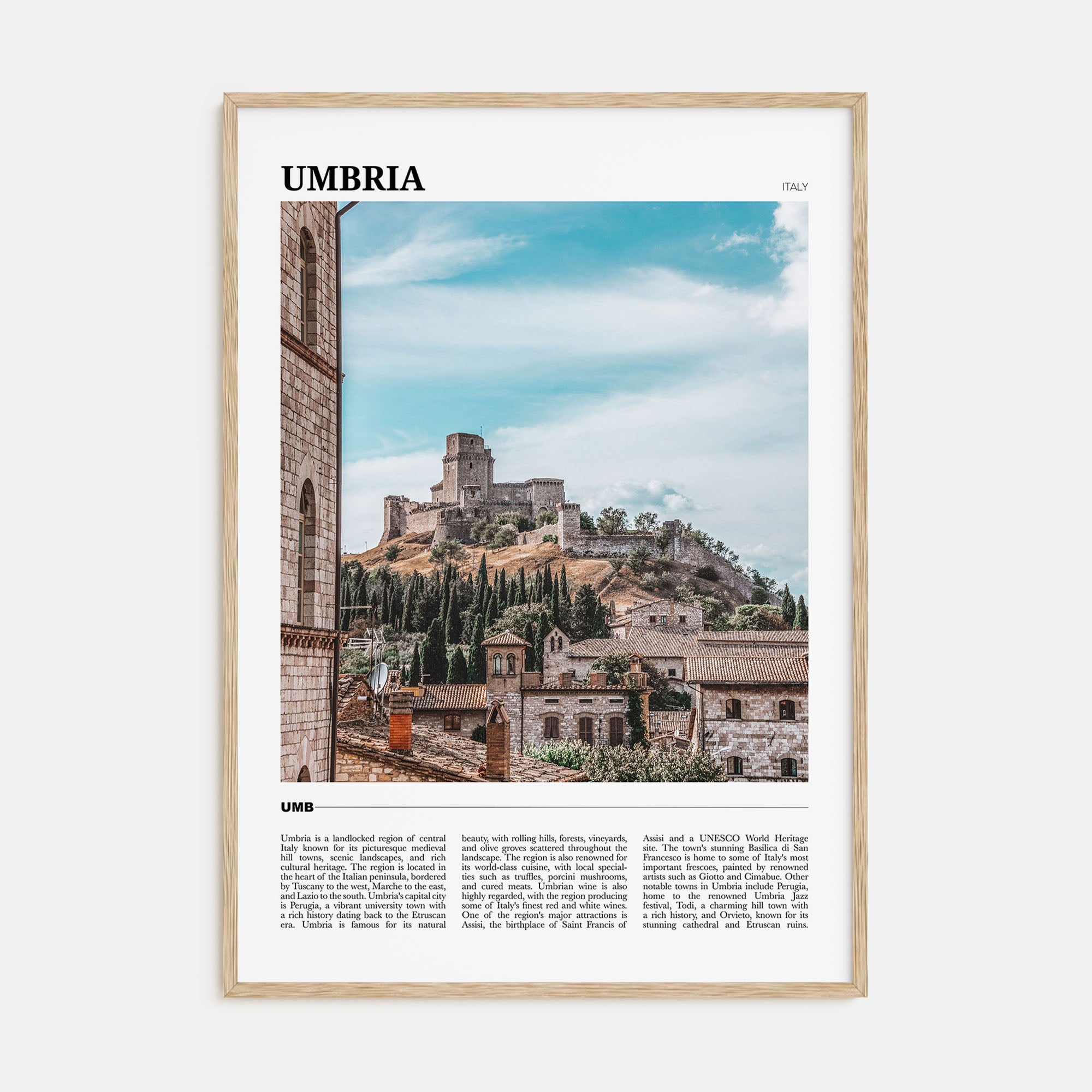 Umbria Travel Color Poster