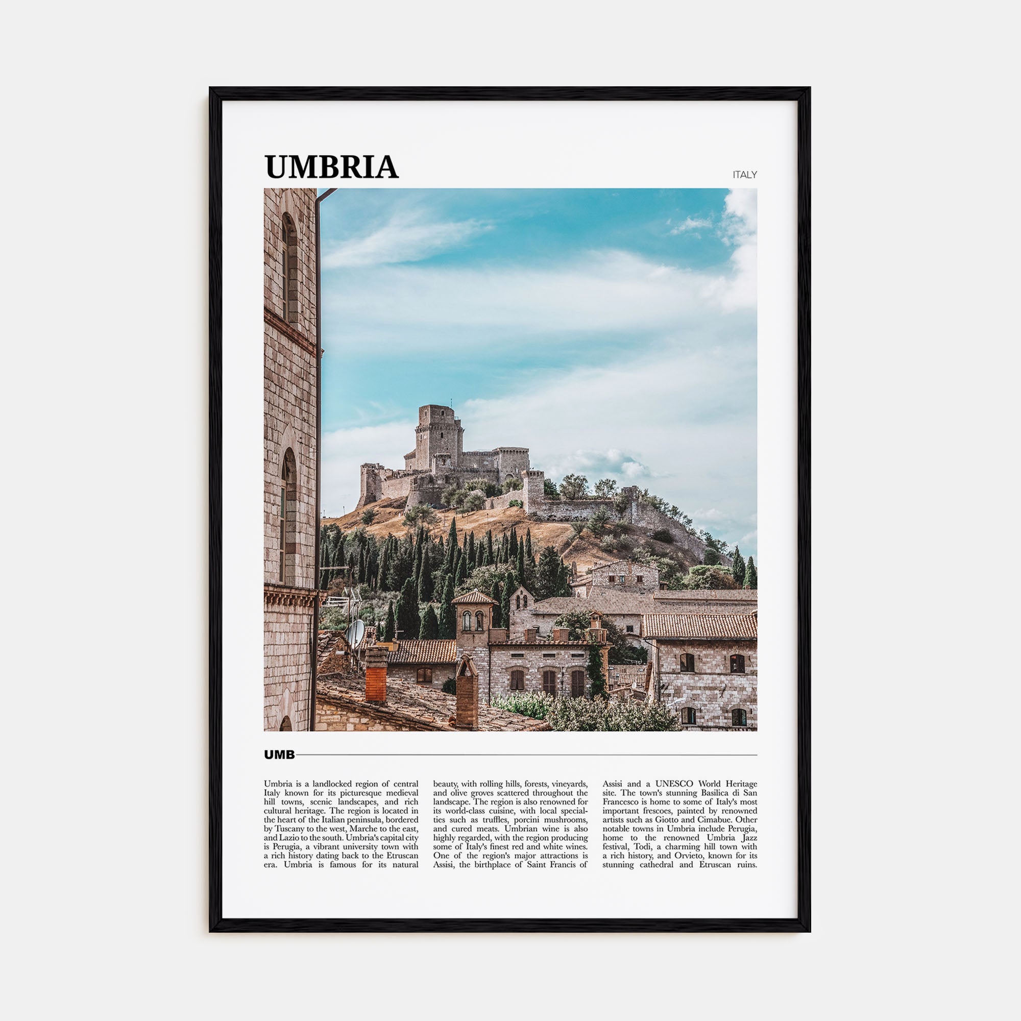 Umbria Travel Color Poster