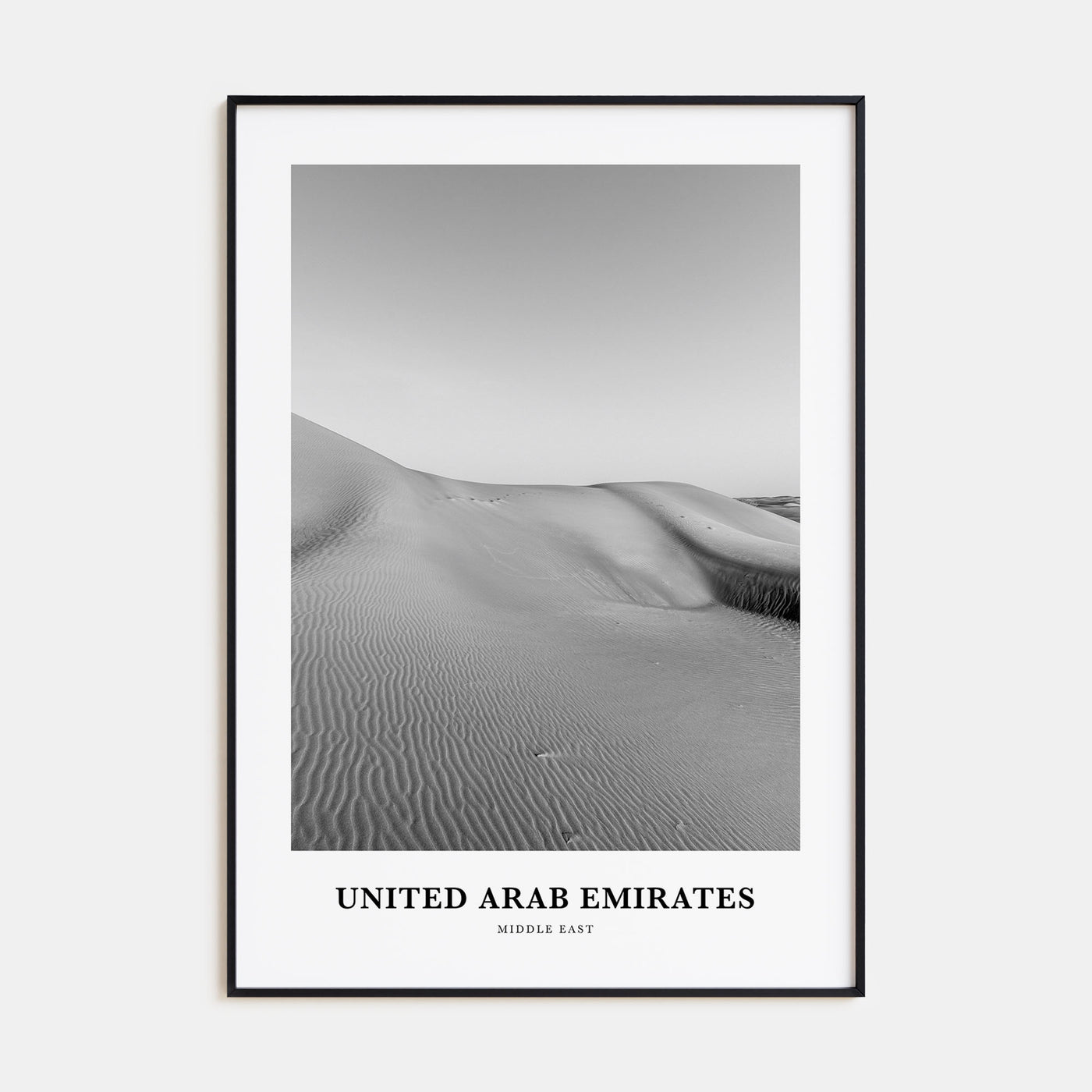 United Arab Emirates Portrait B&W Poster