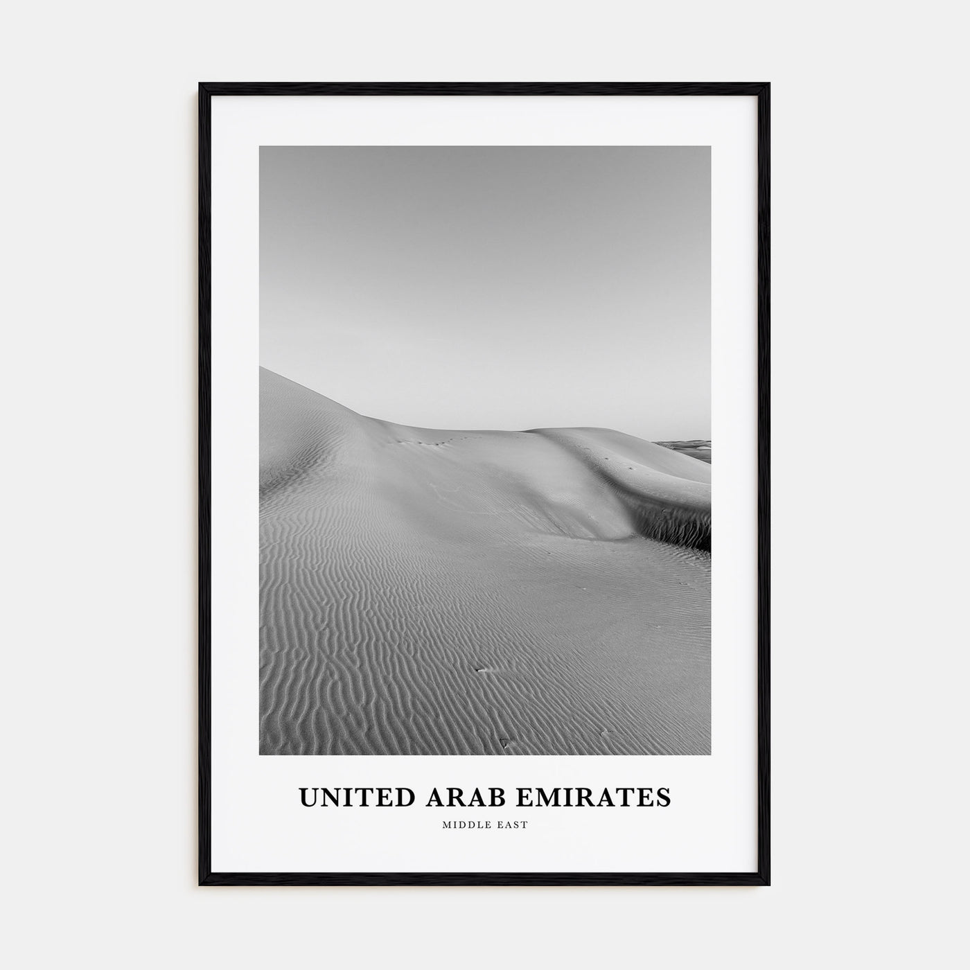 United Arab Emirates Portrait B&W Poster