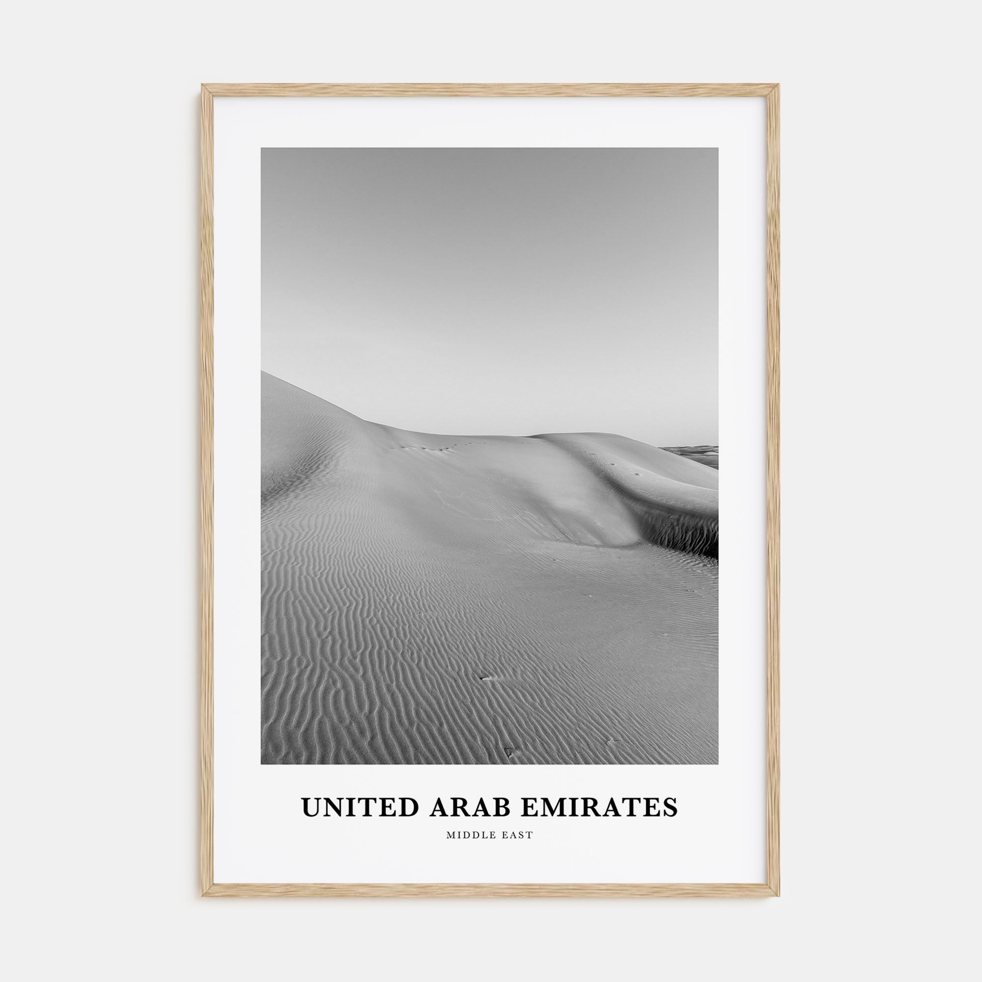 United Arab Emirates Portrait B&W Poster