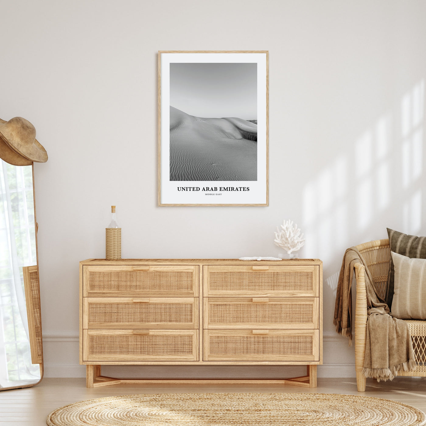 United Arab Emirates Portrait B&W Poster