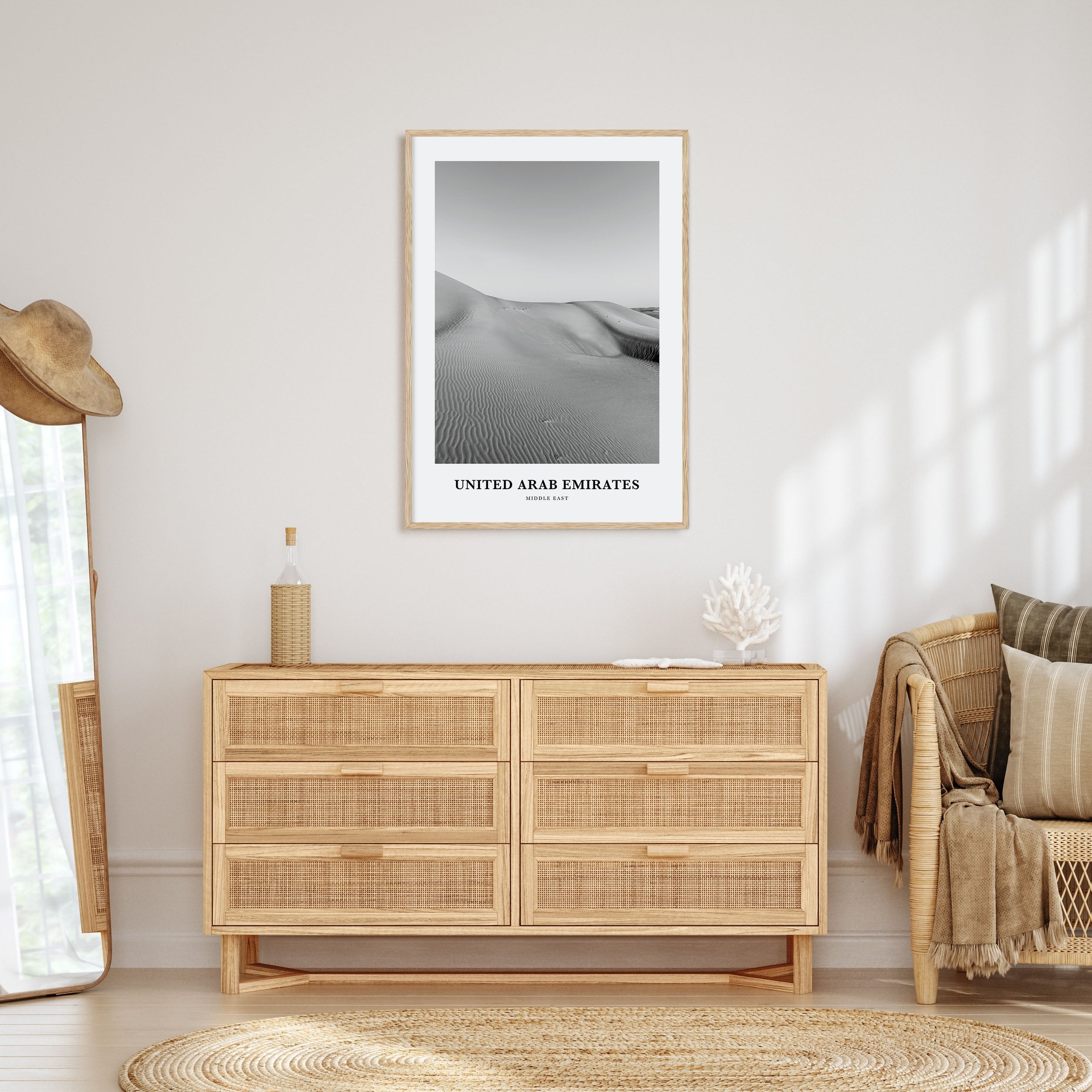 United Arab Emirates Portrait B&W Poster