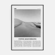 United Arab Emirates Travel B&W Poster