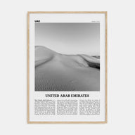 United Arab Emirates Travel B&W Poster