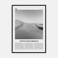 United Arab Emirates Travel B&W Poster