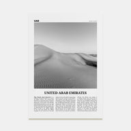 United Arab Emirates Travel B&W Poster