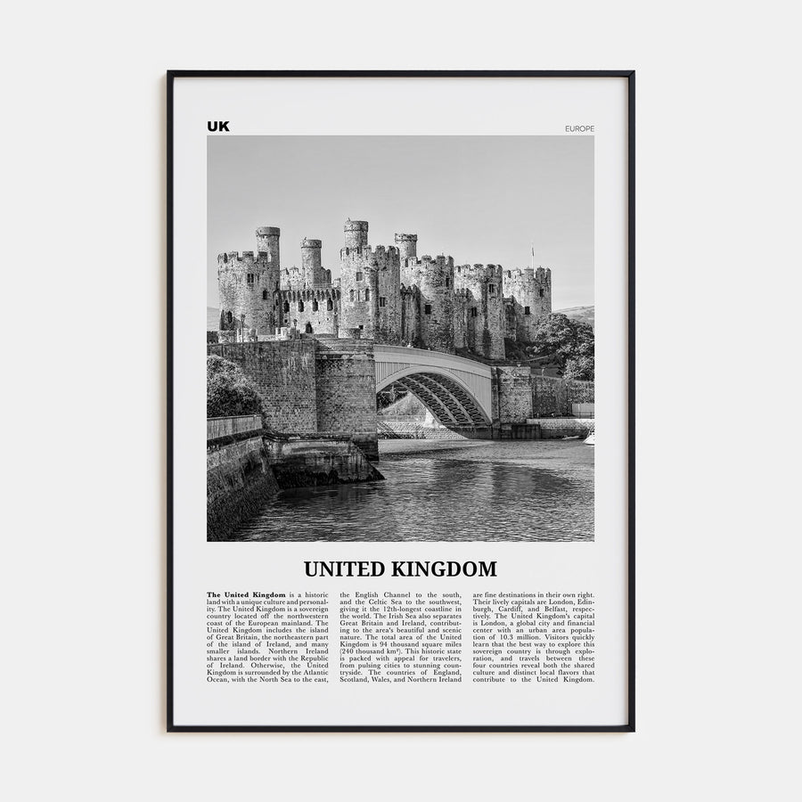 United Kingdom Travel B&W No 2 Poster