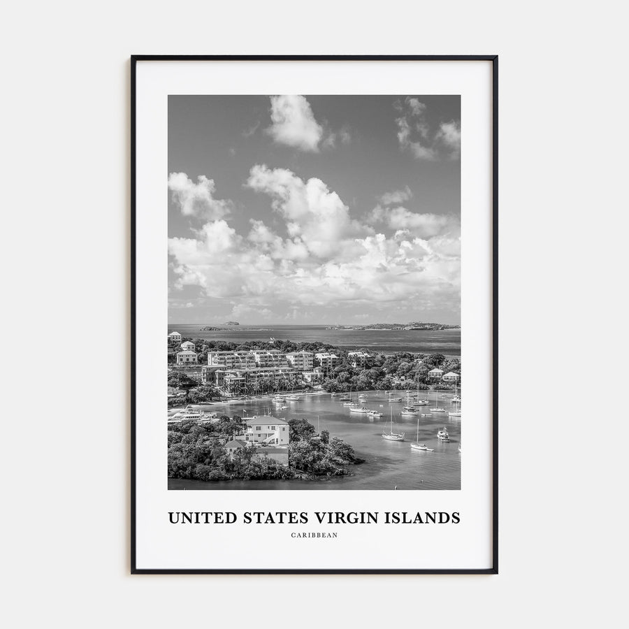 United States Virgin Islands Portrait B&W Poster