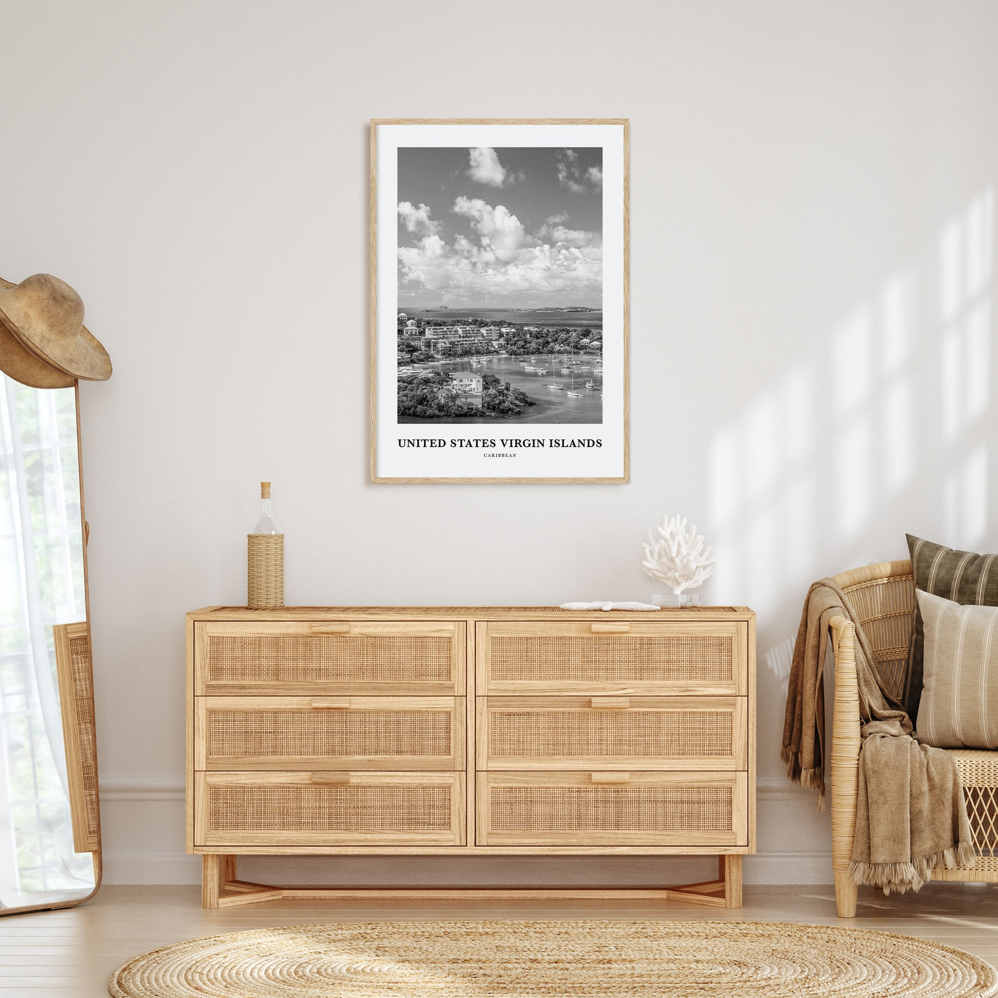 United States Virgin Islands Portrait B&W Poster