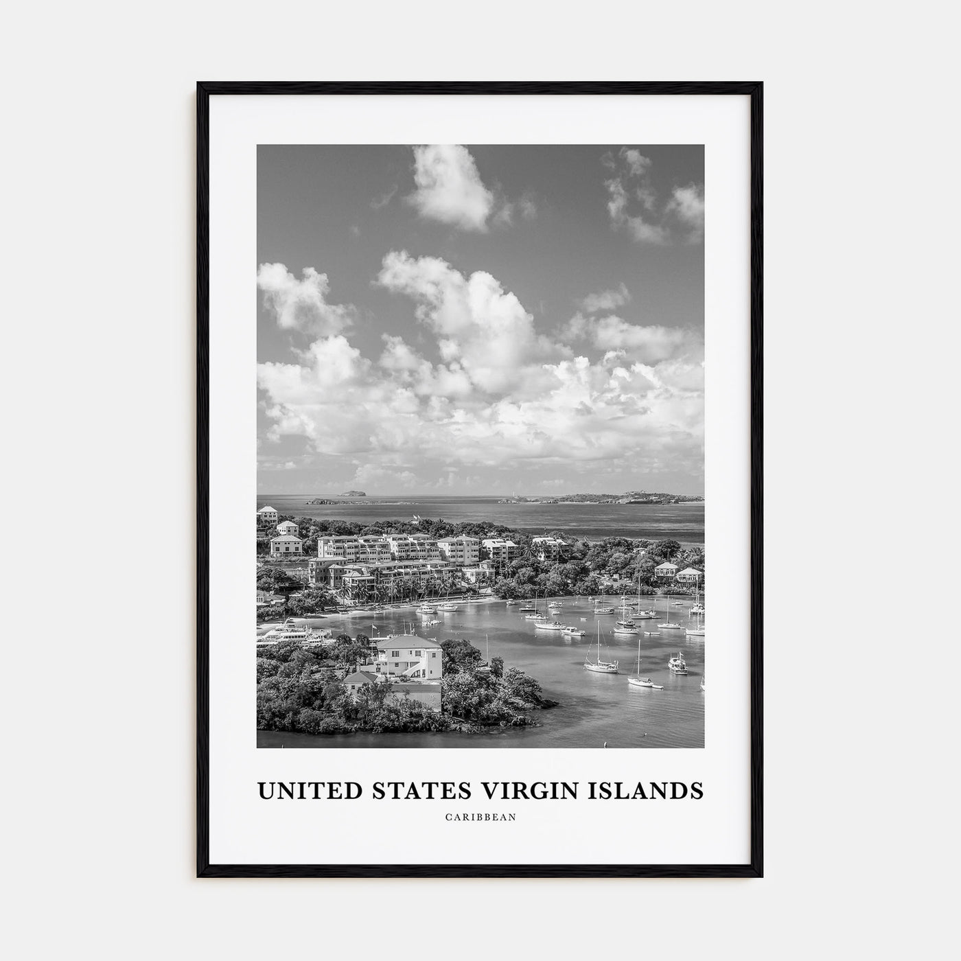United States Virgin Islands Portrait B&W Poster