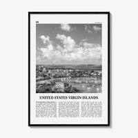 United States Virgin Islands Print Black and White, US Virgin Islands Wall Art, U.S. Virgin Islands, USVI, St. Thomas, St. Croix Caribbean