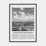 United States Virgin Islands Travel B&W Poster