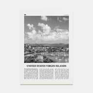 United States Virgin Islands Travel B&W Poster