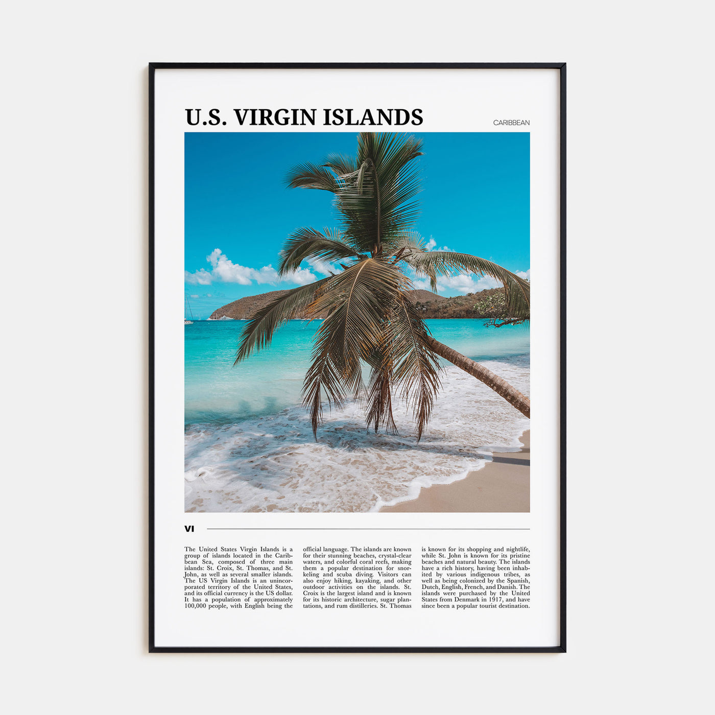 United States Virgin Islands Travel Color Poster