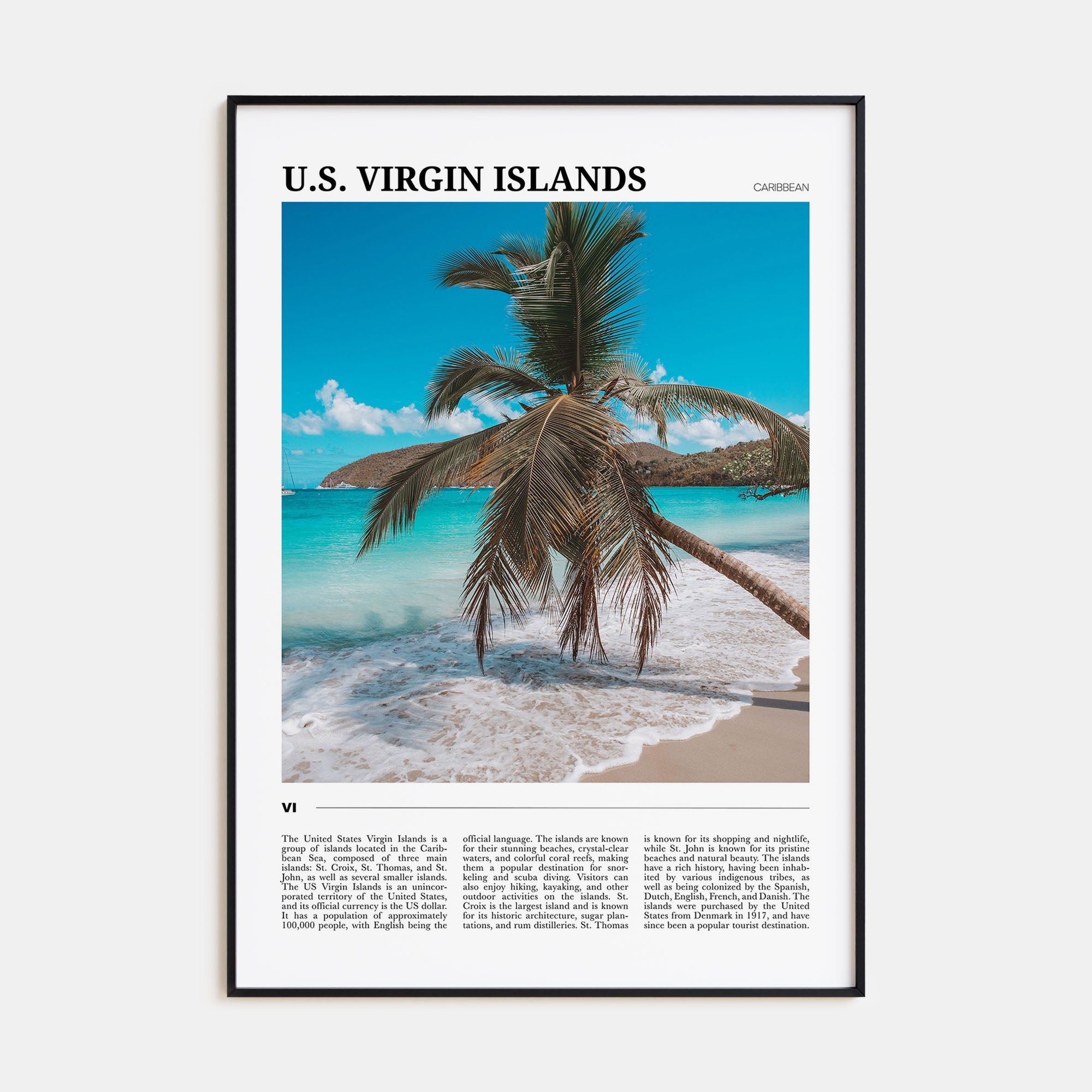 United States Virgin Islands Travel Color Poster