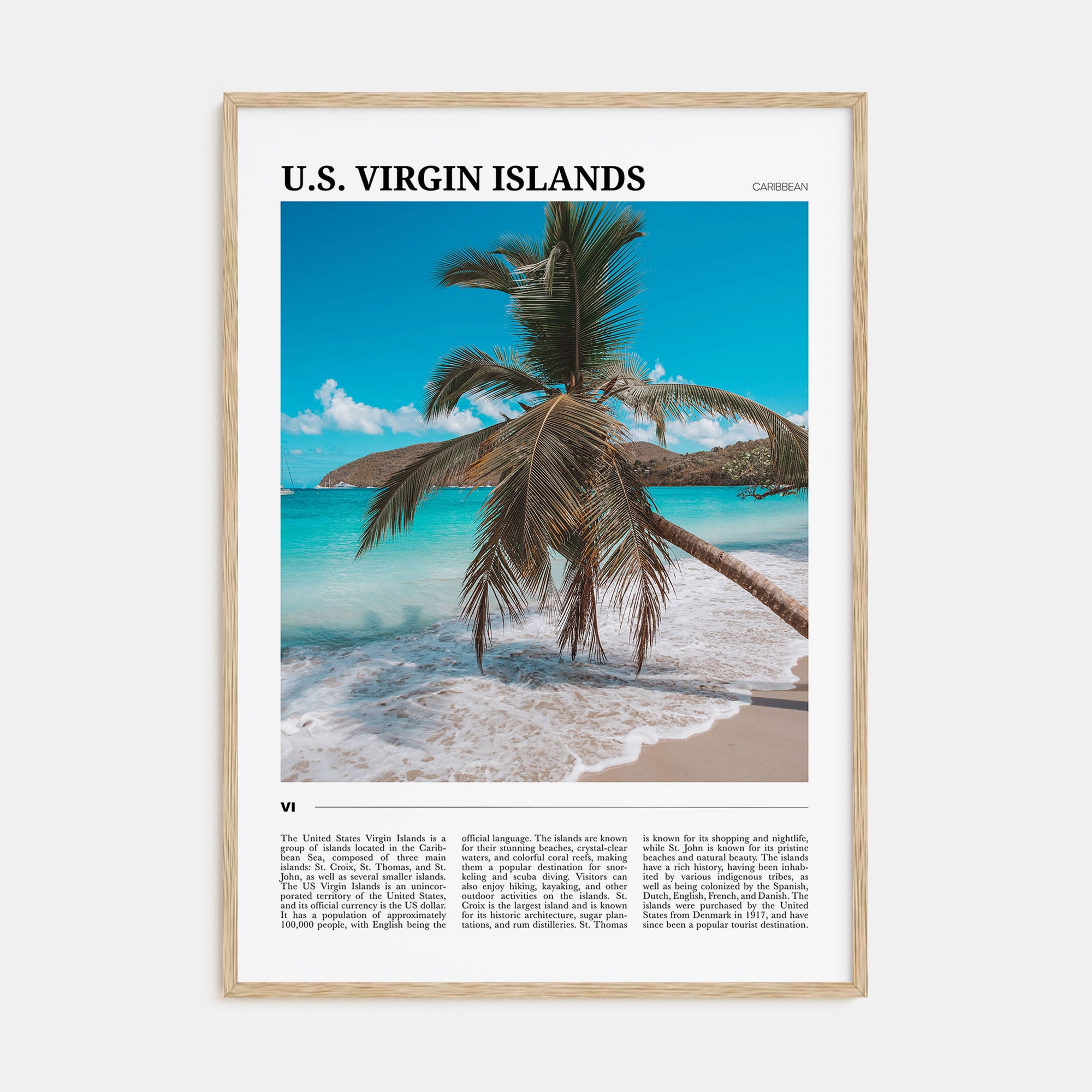 United States Virgin Islands Travel Color Poster