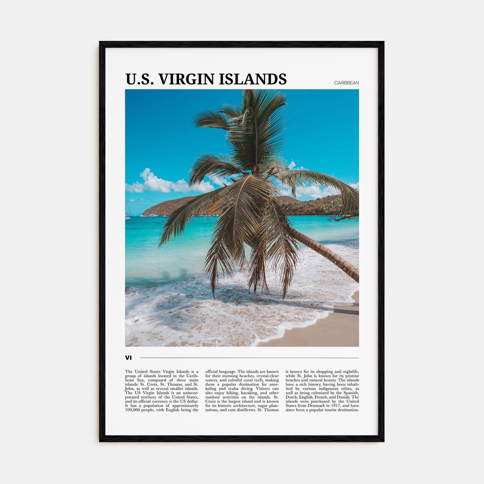 United States Virgin Islands Travel Color Poster