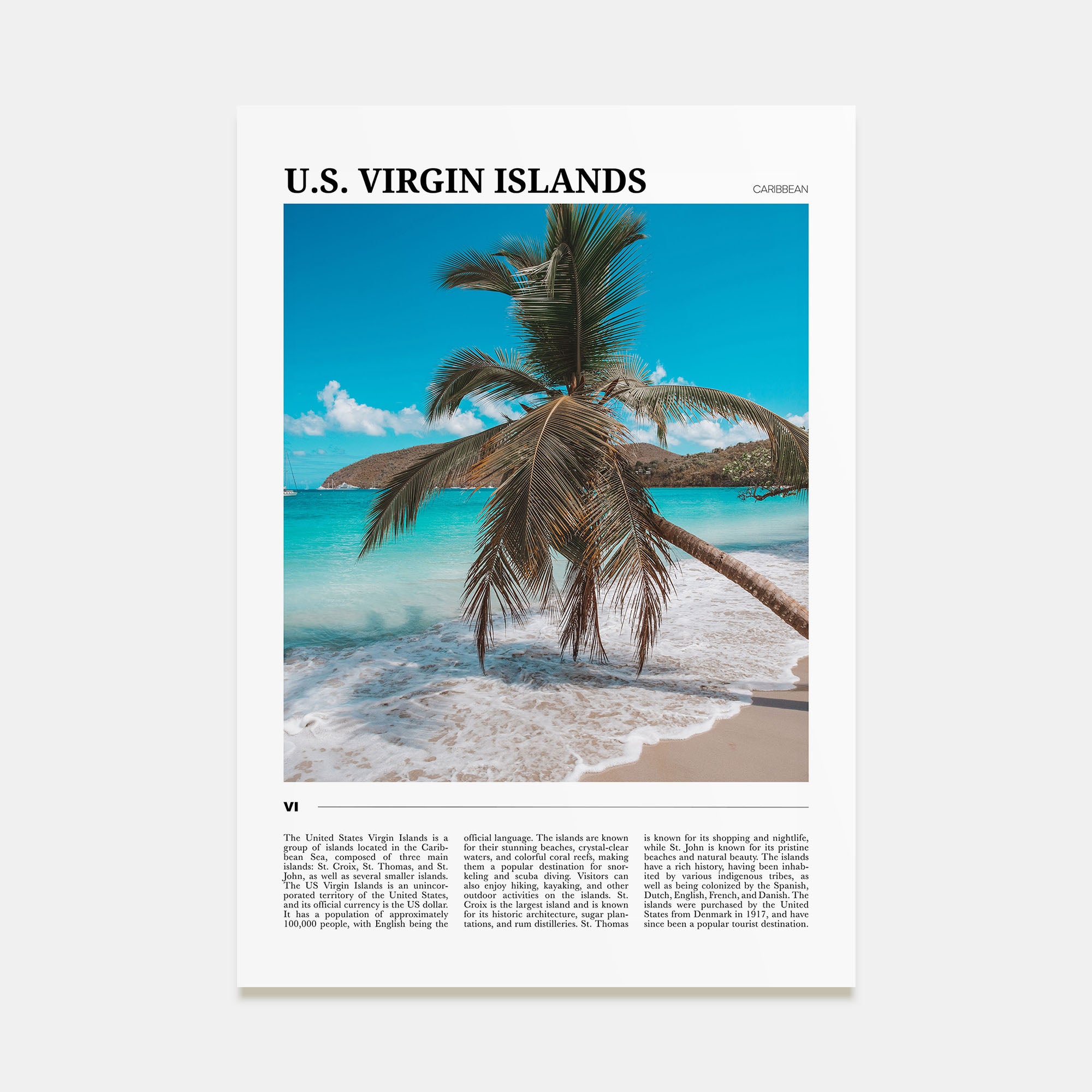 United States Virgin Islands Travel Color Poster