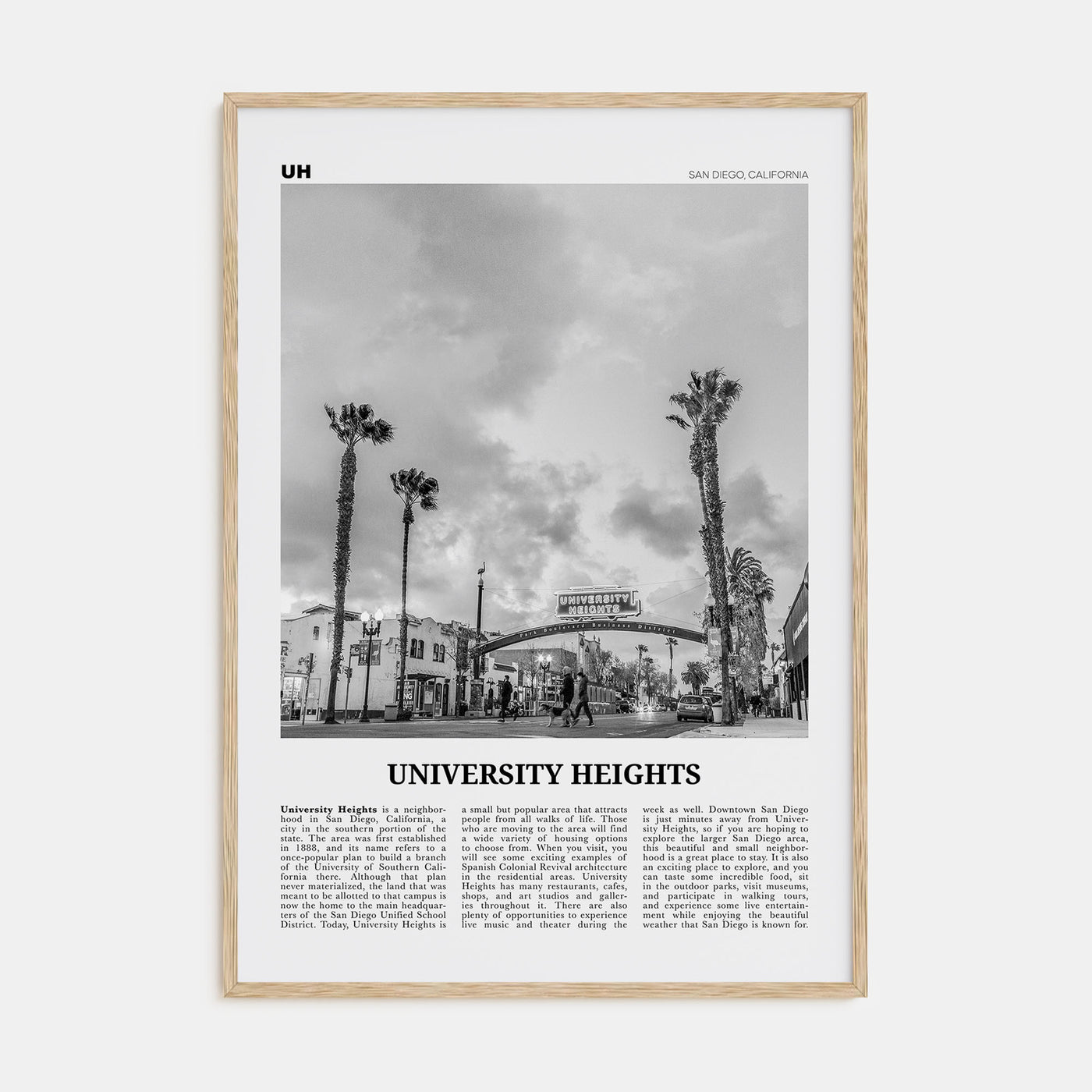 University Heights Travel B&W Poster