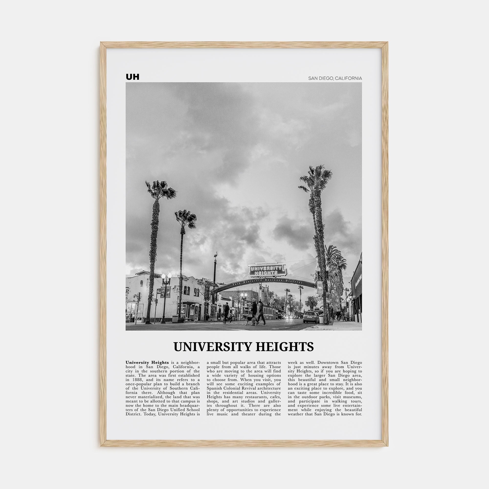 University Heights Travel B&W Poster