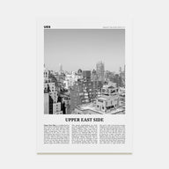 Upper East Side Travel B&W Poster