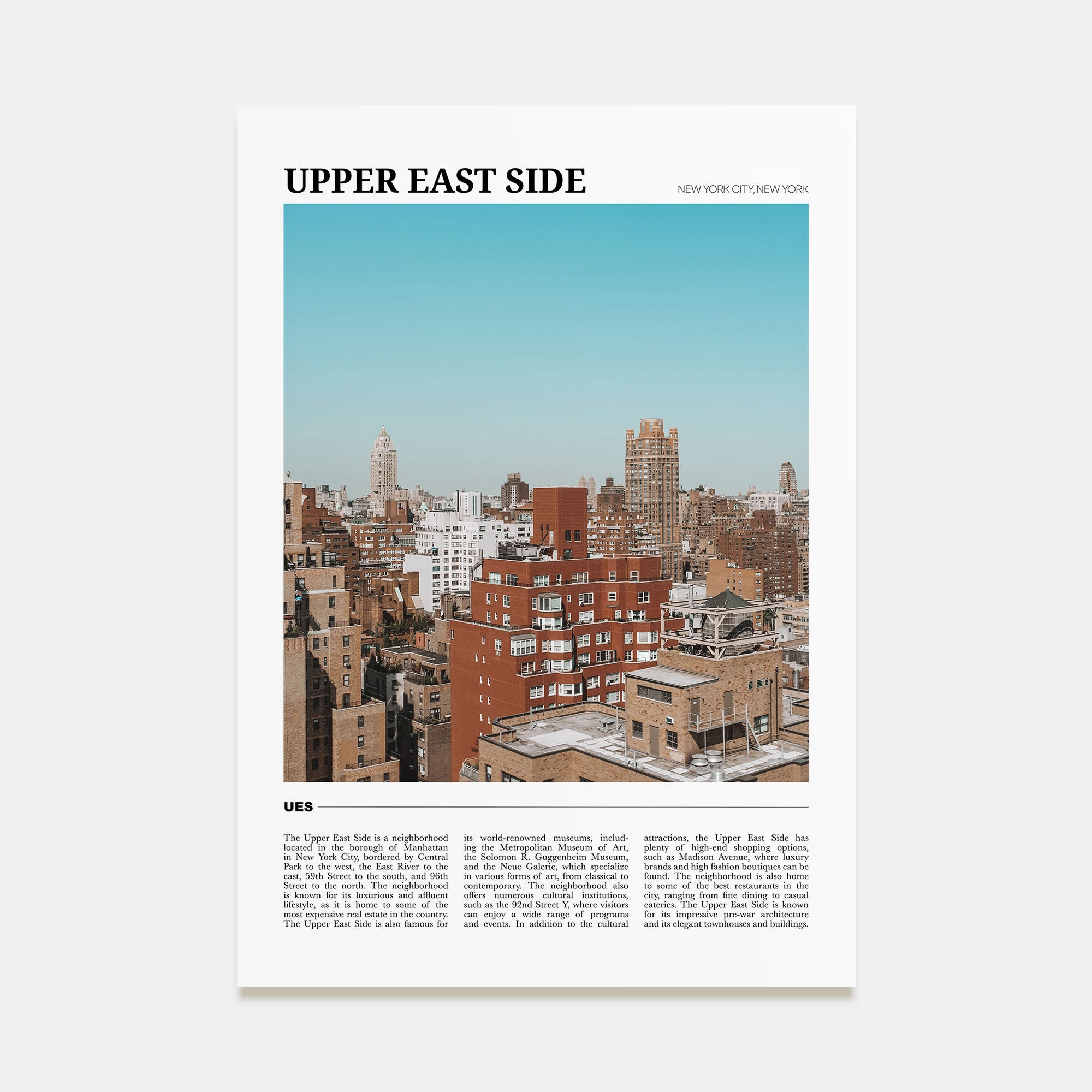 Upper East Side Travel Color Poster