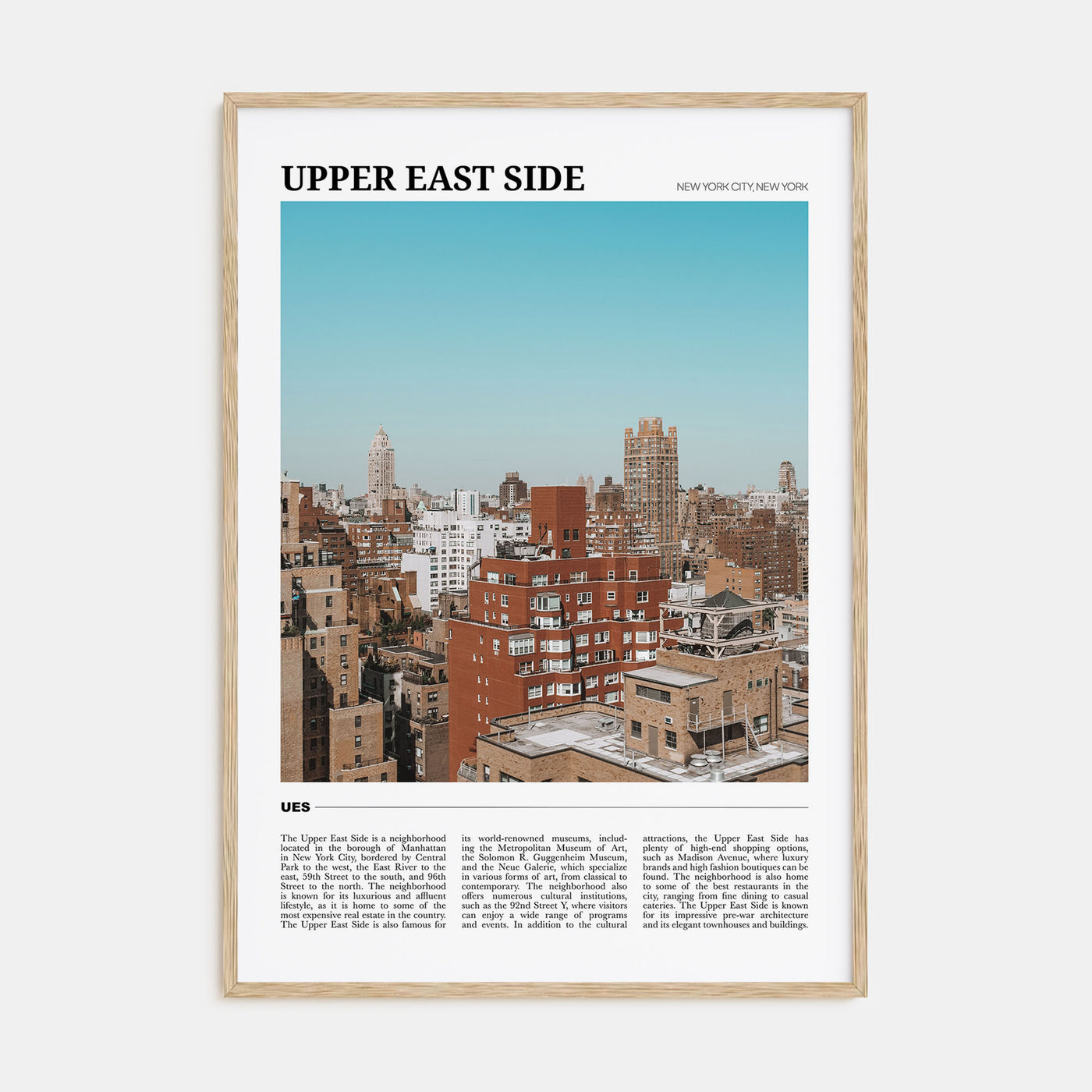 Upper East Side Travel Color Poster