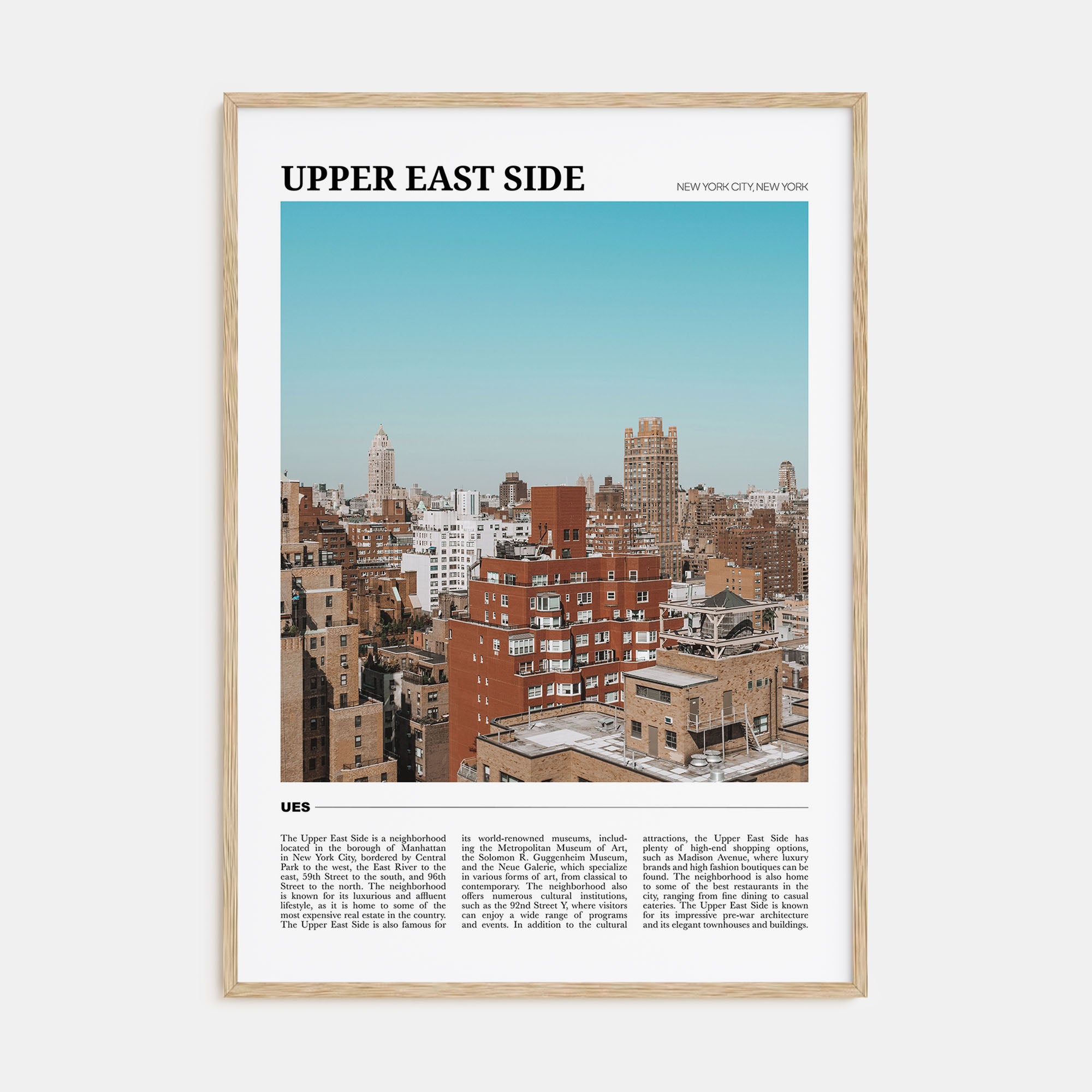 Upper East Side Travel Color Poster