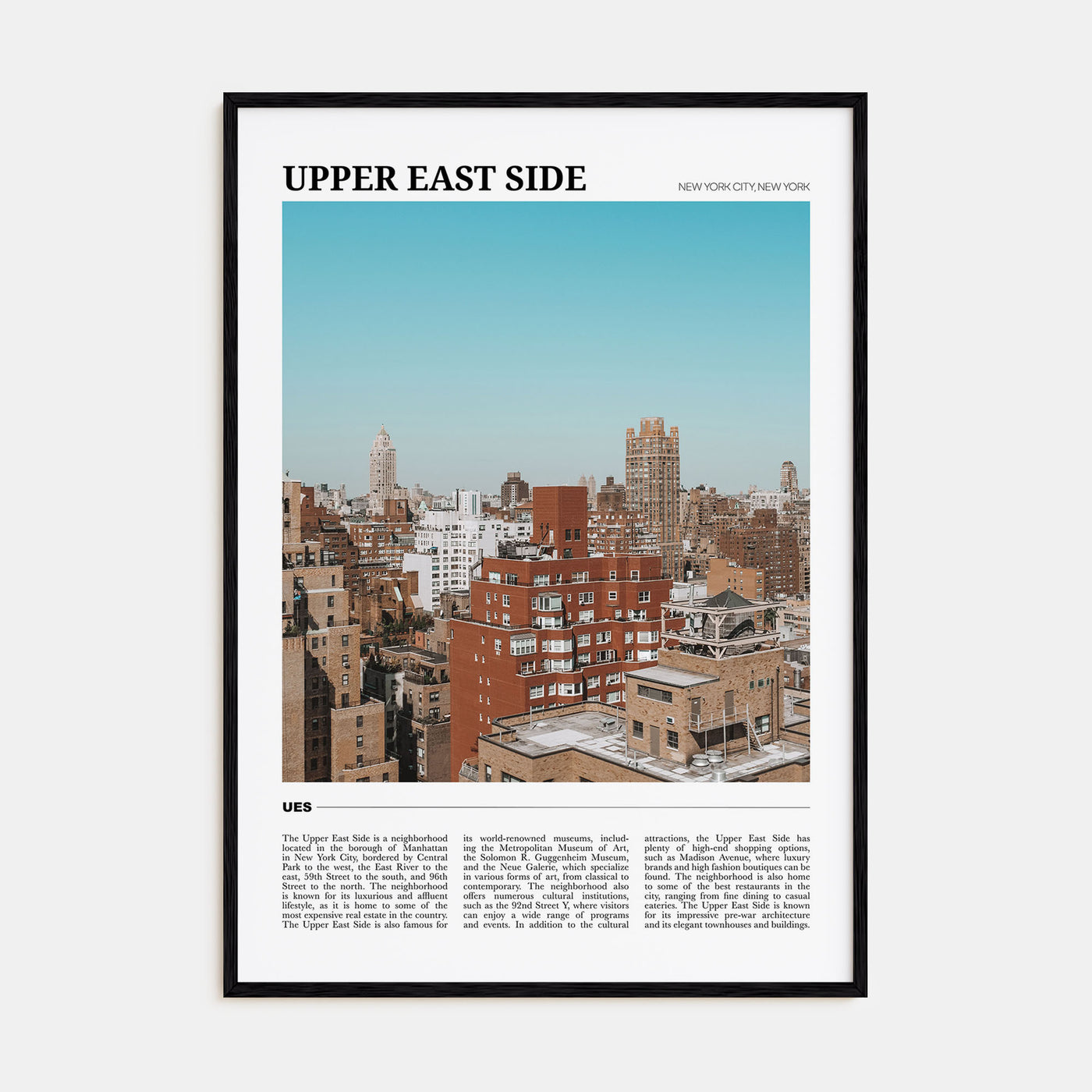 Upper East Side Travel Color Poster
