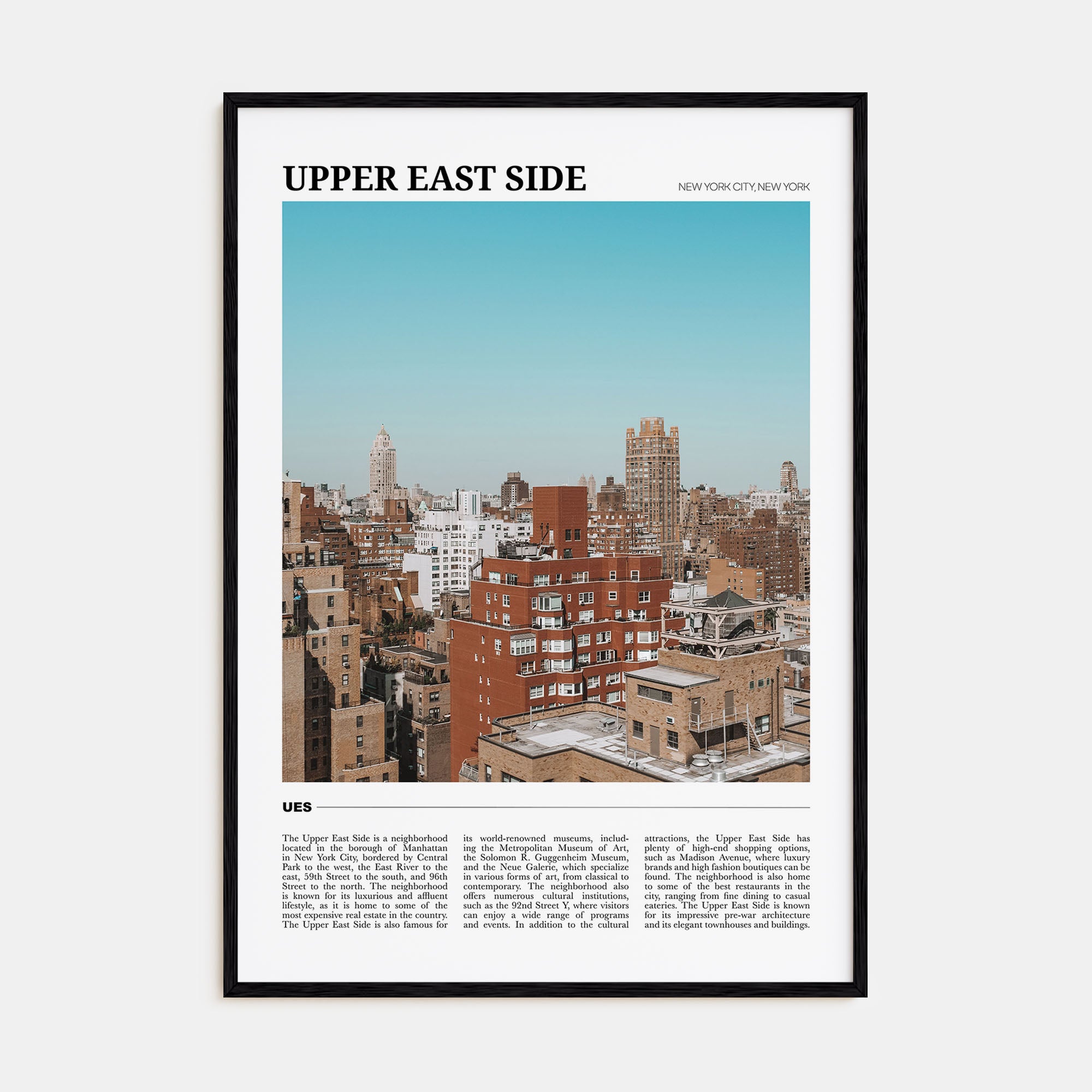 Upper East Side Travel Color Poster