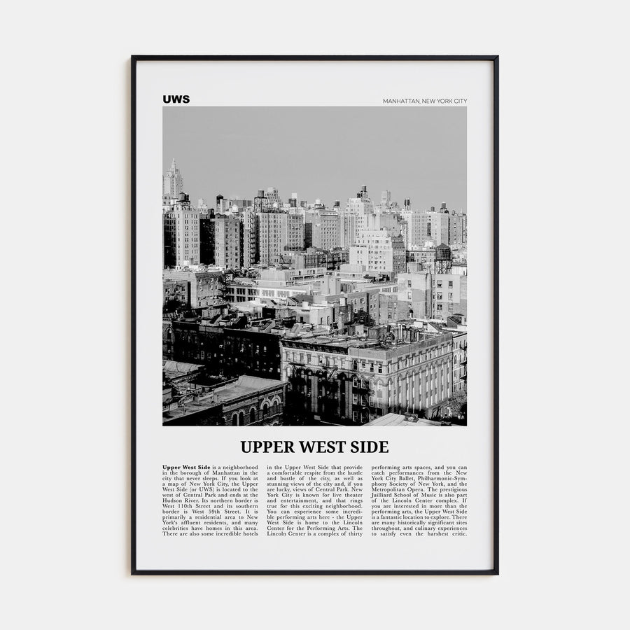 Upper West Side Travel B&W Poster