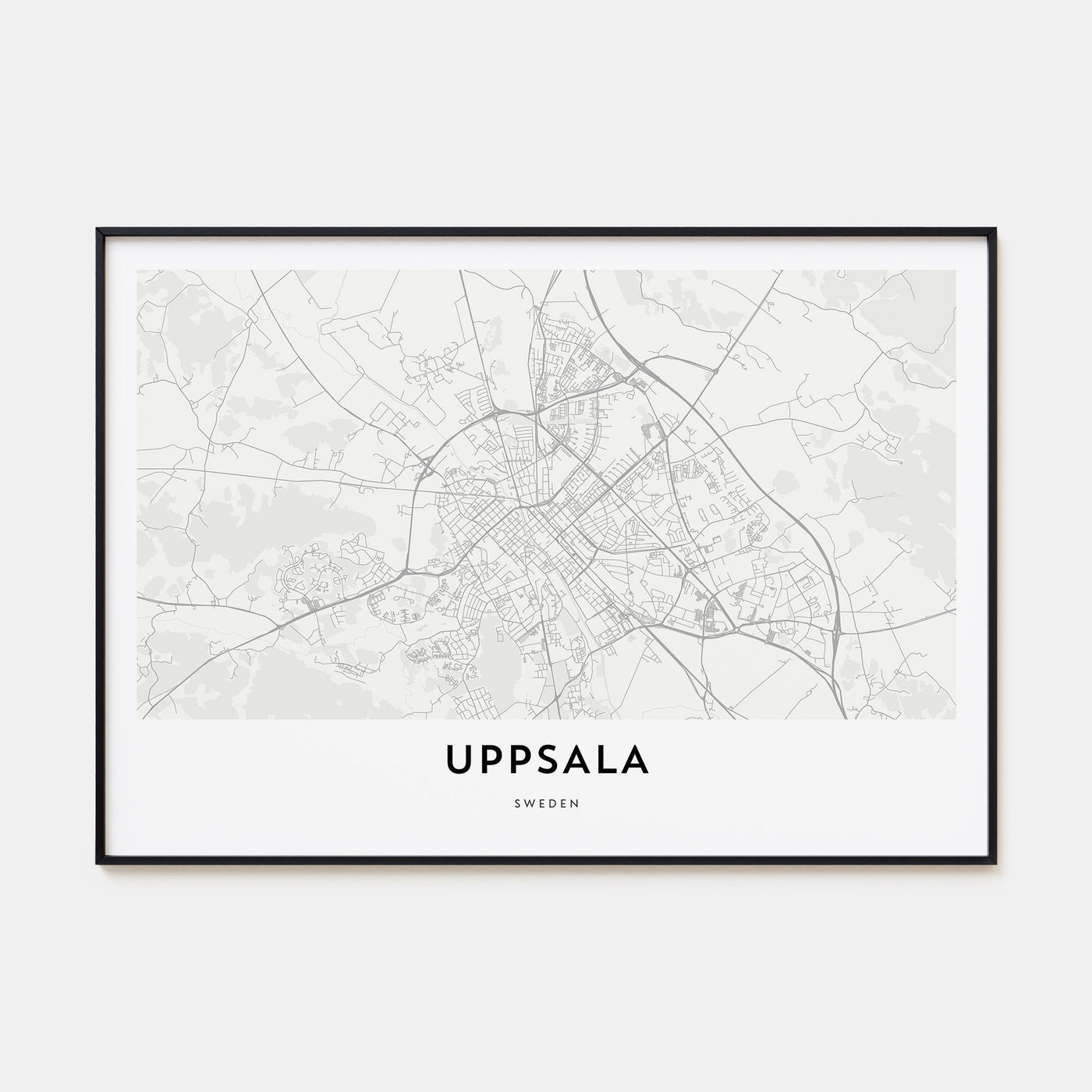 Uppsala Map Landscape Poster