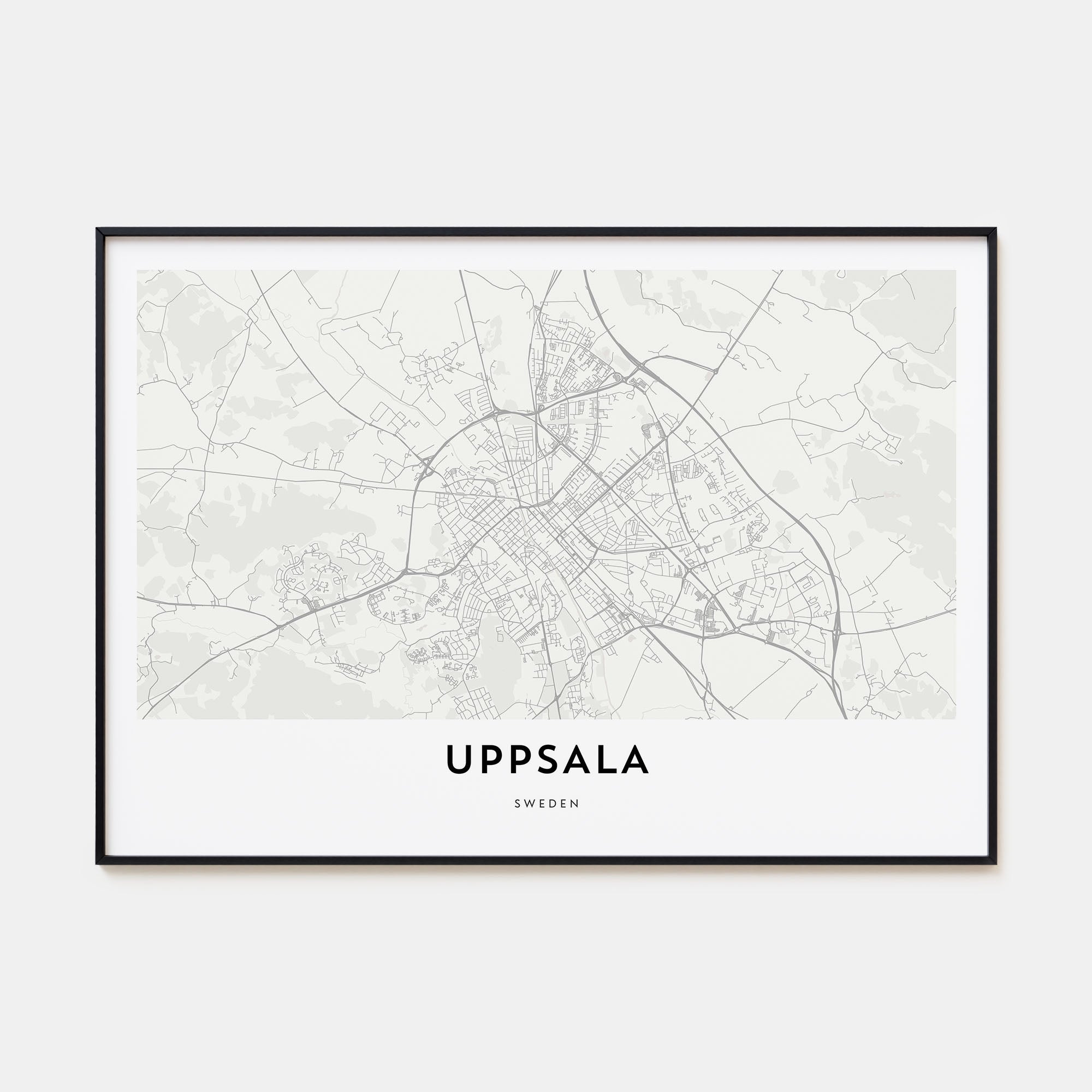 Uppsala Map Landscape Poster