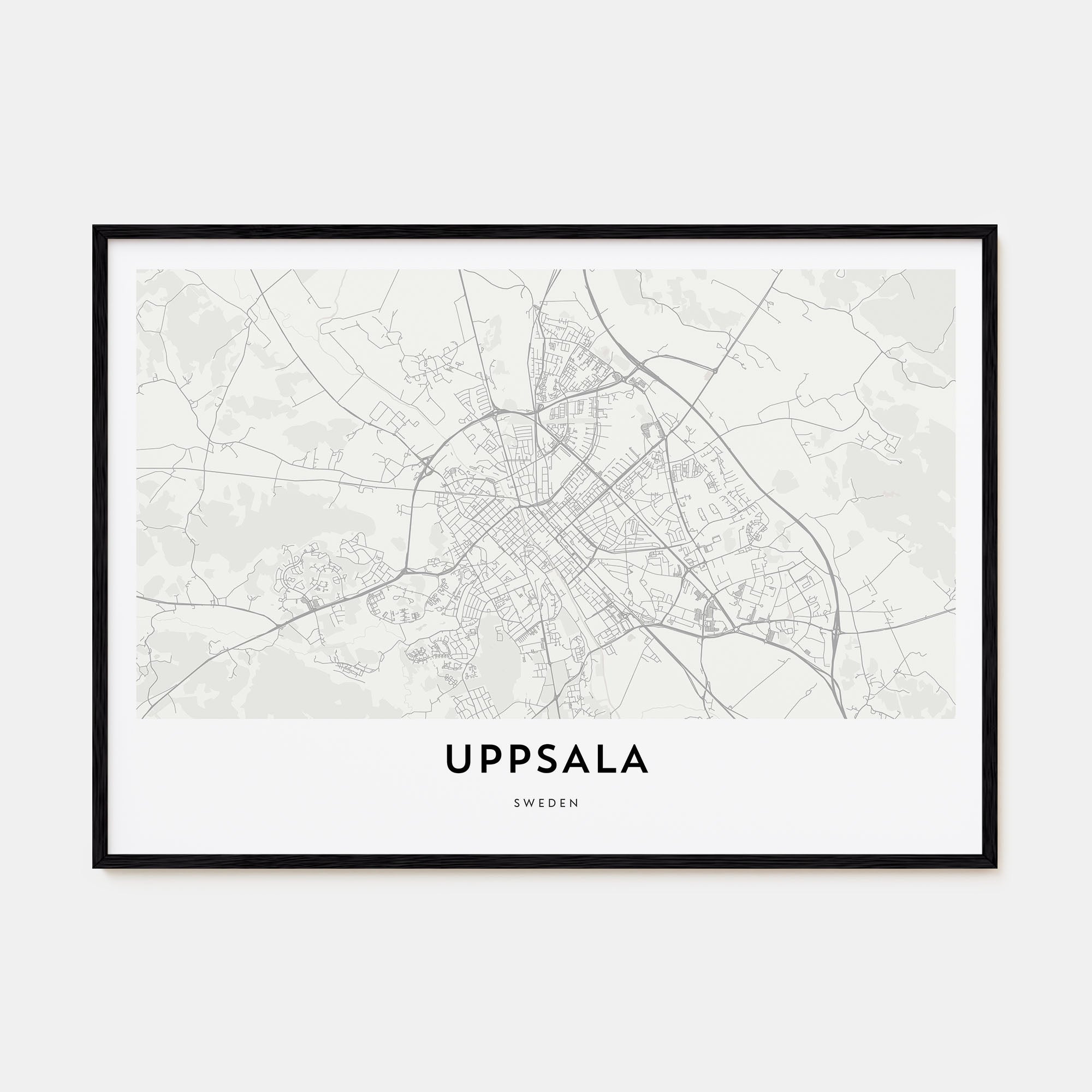 Uppsala Map Landscape Poster