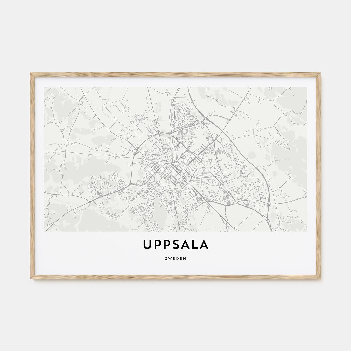 Uppsala Map Landscape Poster