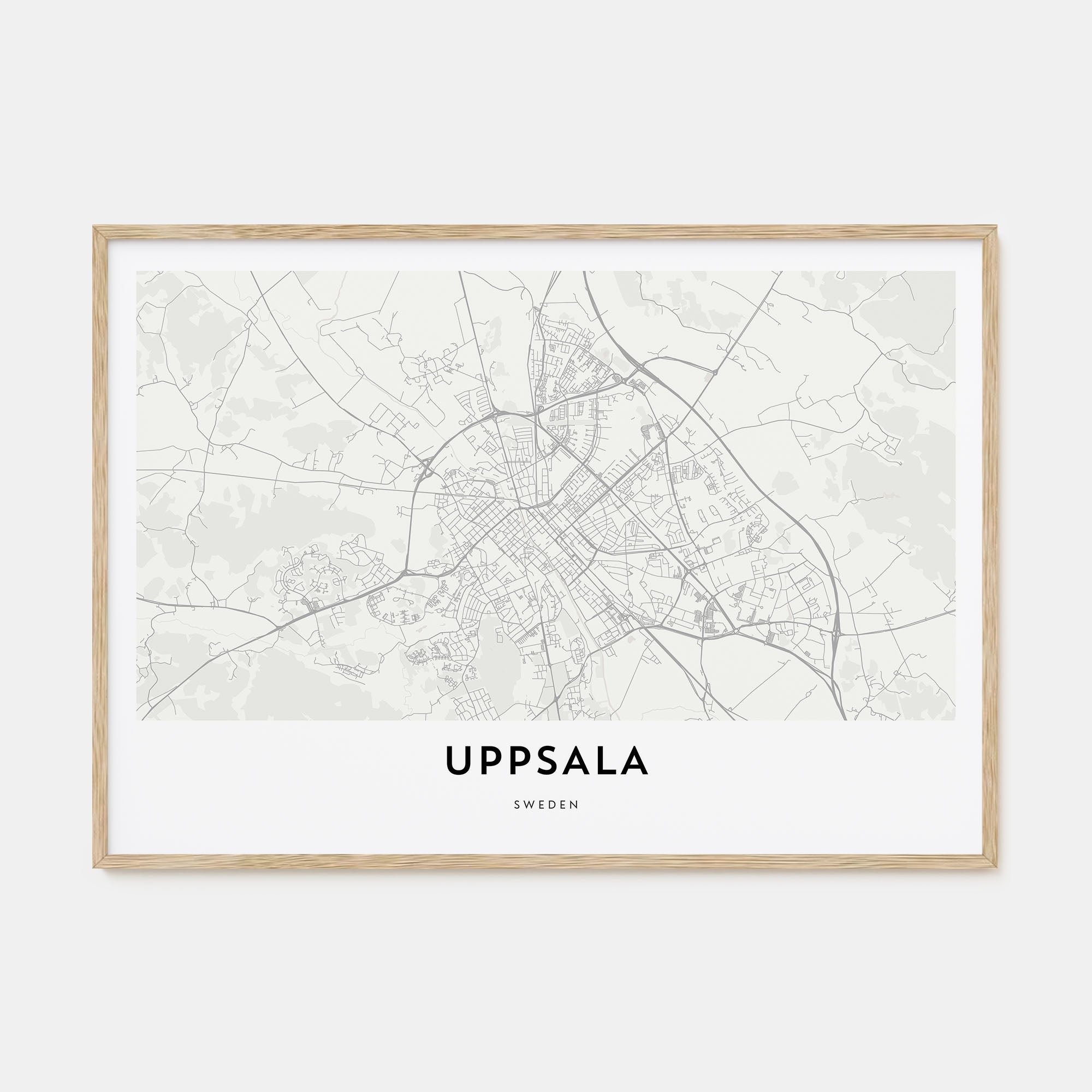 Uppsala Map Landscape Poster