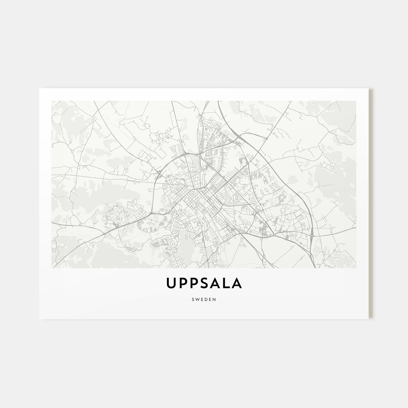 Uppsala Map Landscape Poster