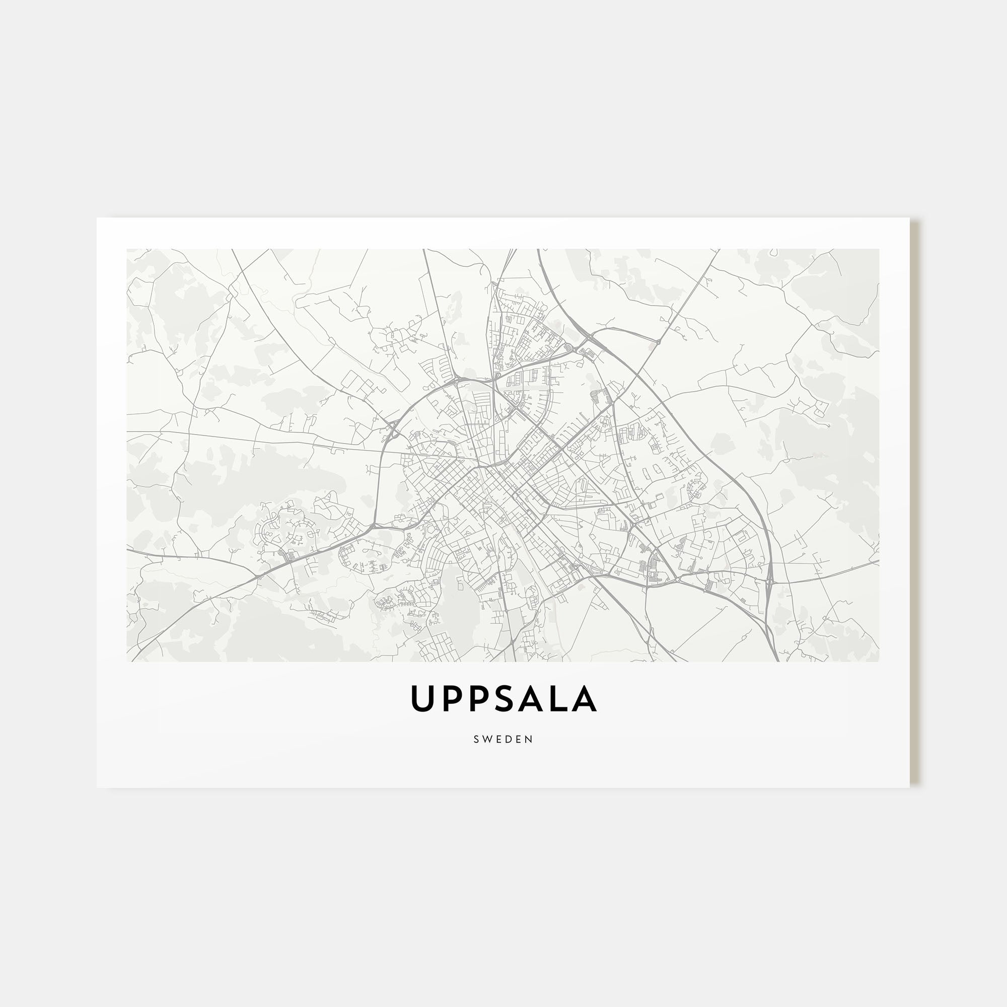 Uppsala Map Landscape Poster
