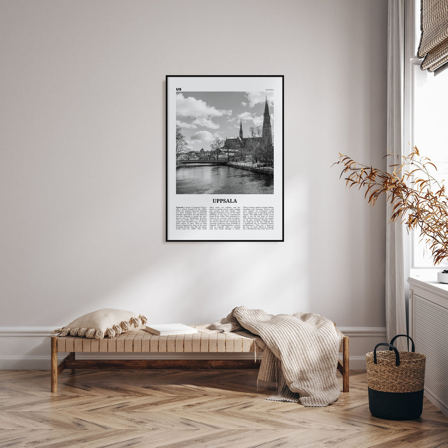 Uppsala Travel B&W Poster