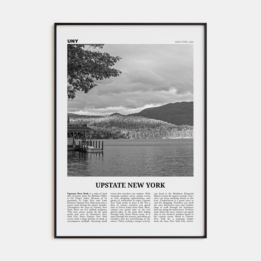 Upstate New York Travel B&W Poster