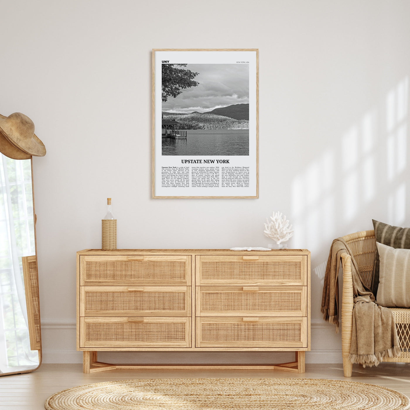 Upstate New York Travel B&W Poster