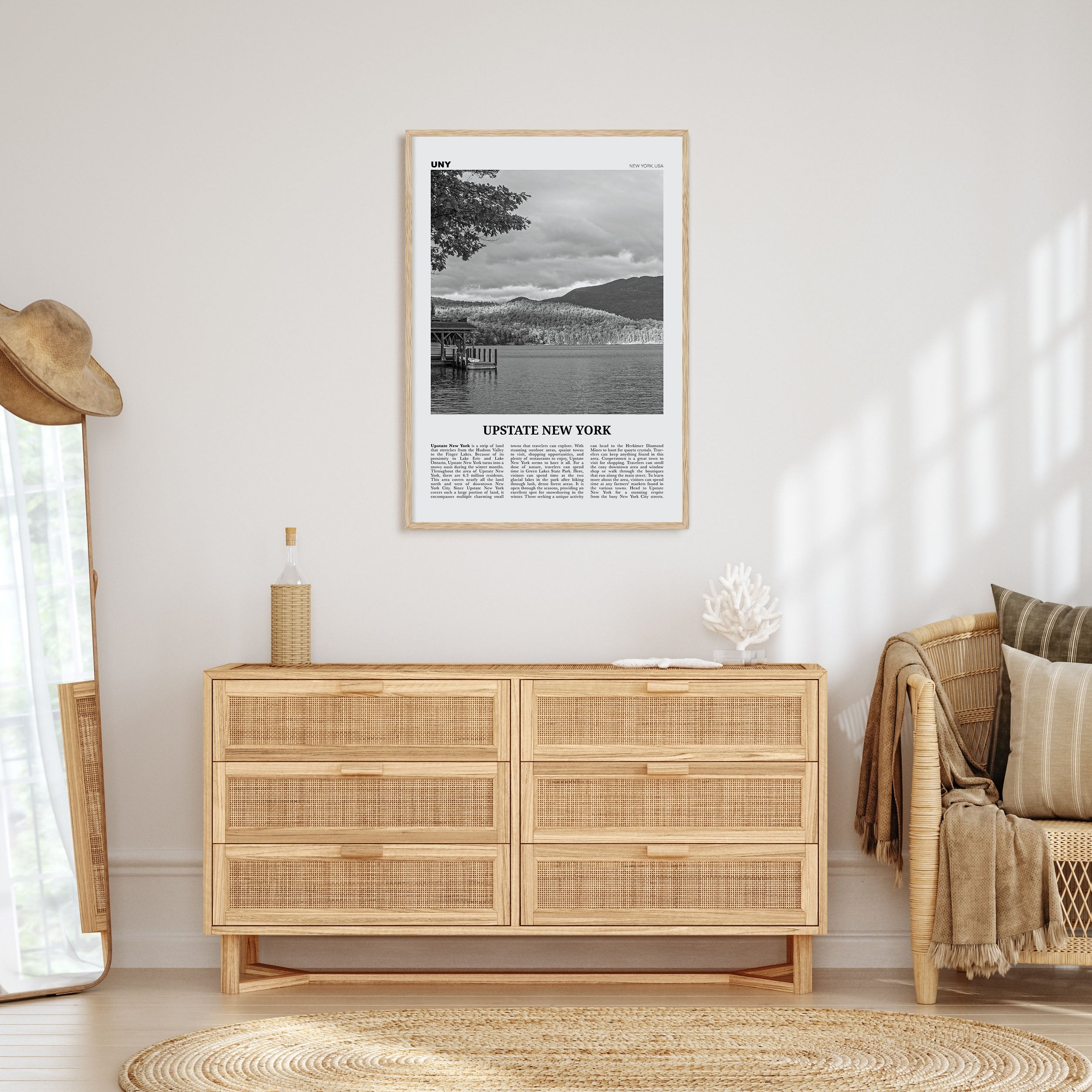 Upstate New York Travel B&W Poster