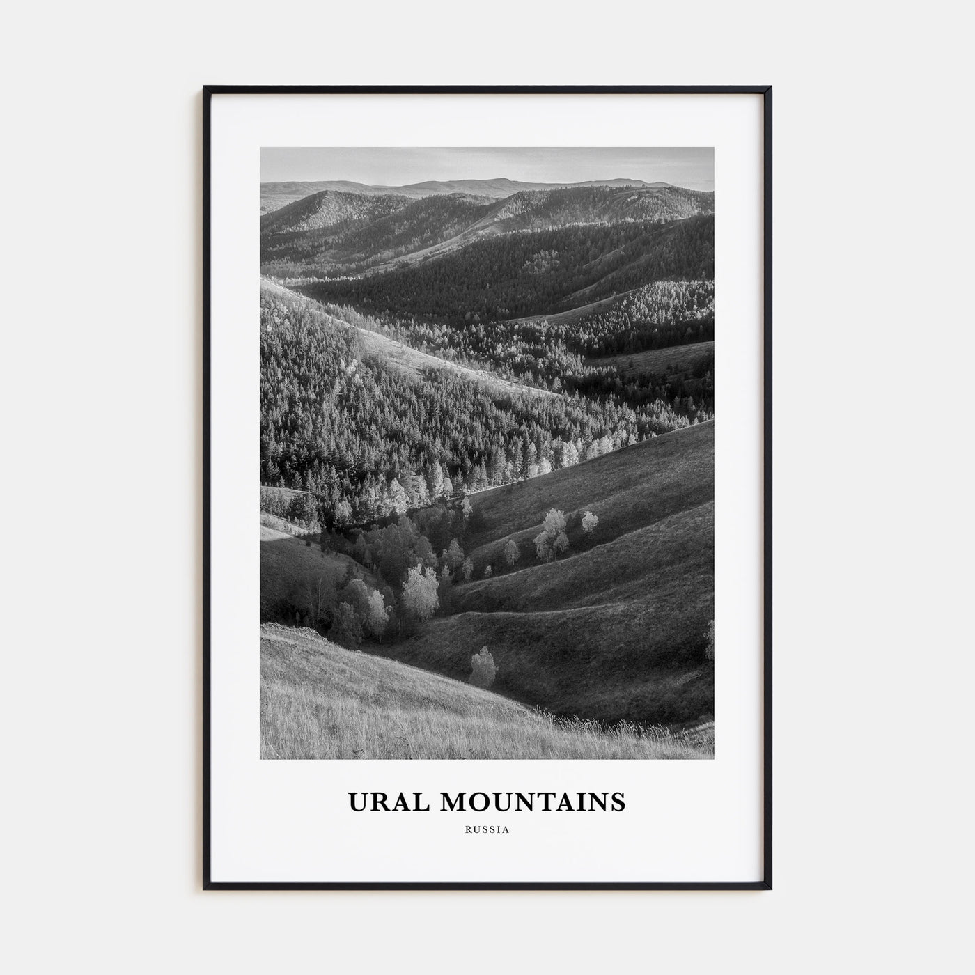 Ural Mountains Portrait B&W Poster