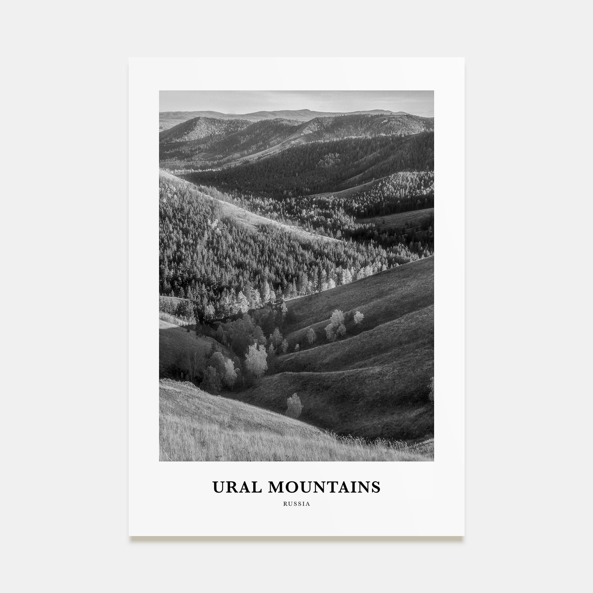 Ural Mountains Portrait B&W Poster