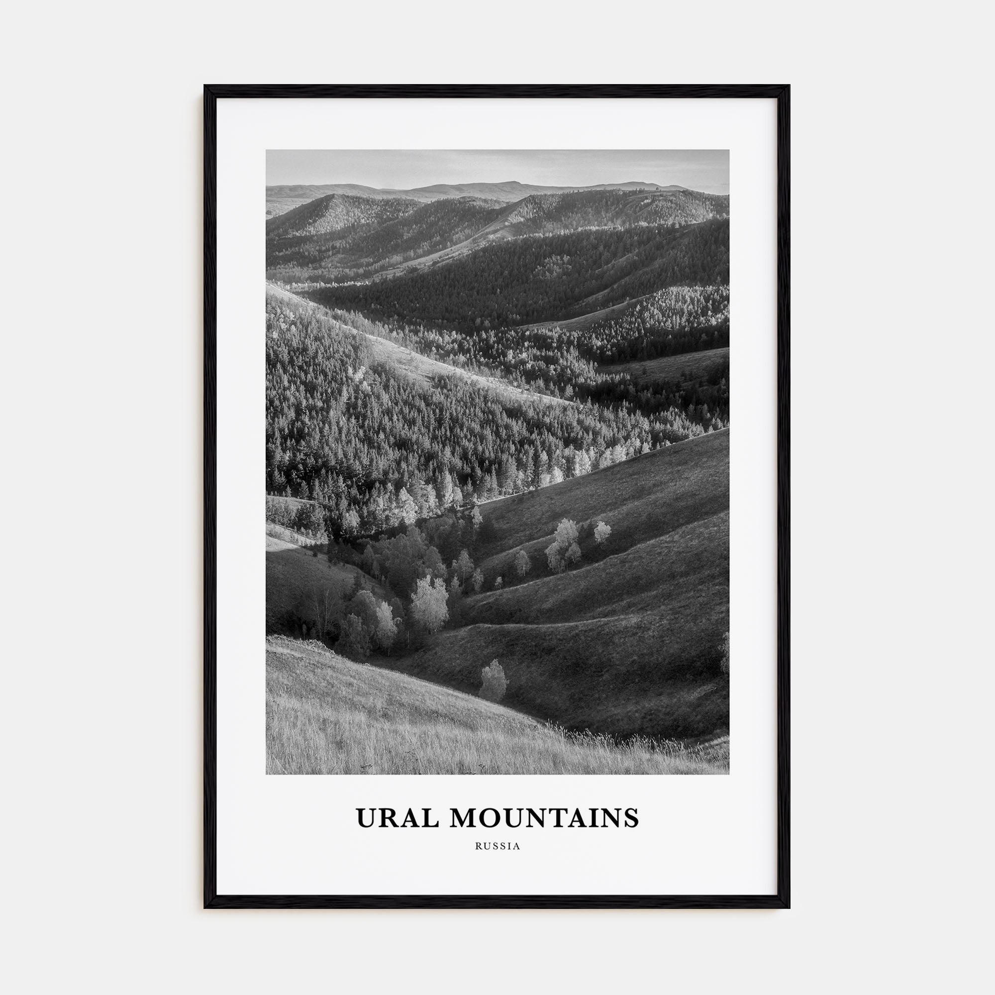 Ural Mountains Portrait B&W Poster