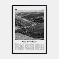 Ural Mountains Travel B&W Poster