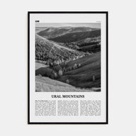 Ural Mountains Travel B&W Poster