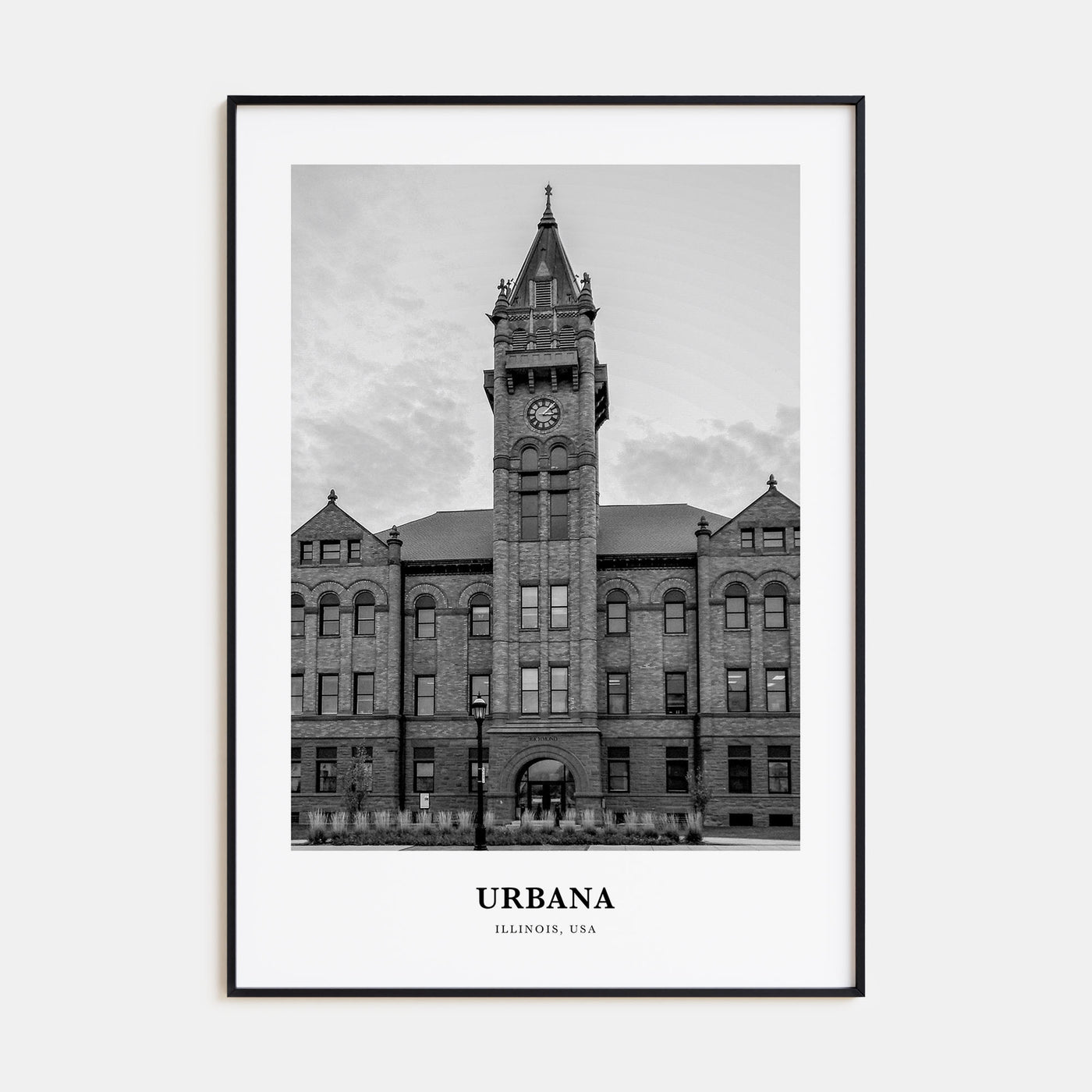 Urbana Portrait B&W Poster